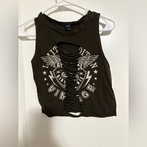 Windsor Distressed Graphic Crop Top
